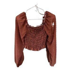 Citron Terracotta Smocked Blouse